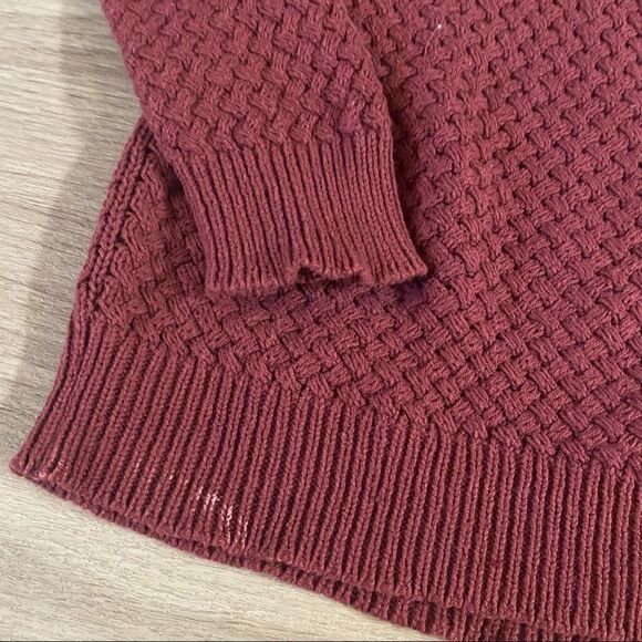 Roxy maroon knit pullover sweater cotton blend size medium - Picture 2 of 8